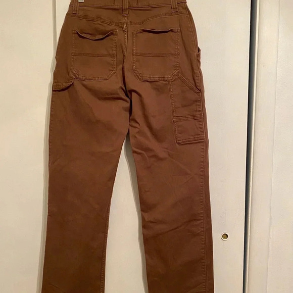 Hollister California High Rise Utility Dad Pants Brown Carpenter Pants Size W28 - Picture 2 of 6